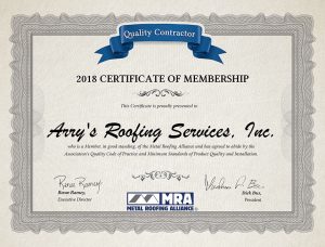 MRA Contractor Membership Certificate